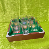 Vintage Billiards Pool Table Shot Glass 9Pcs