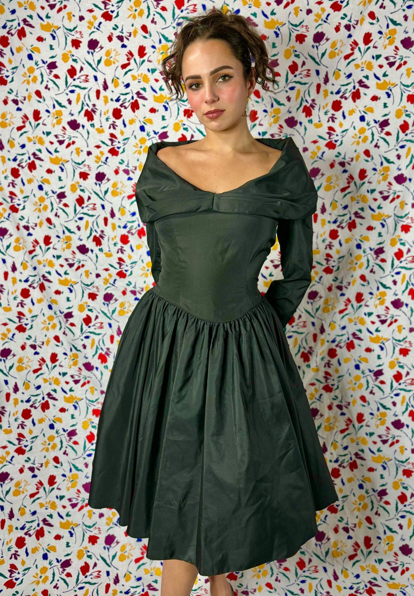 1980s Black Dress