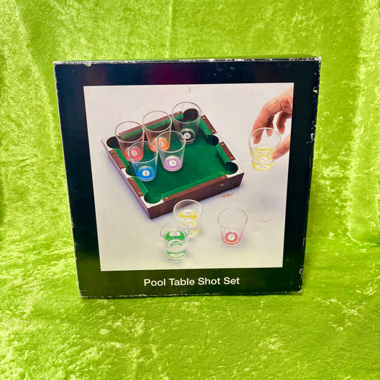 Vintage Billiards Pool Table Shot Glass 9Pcs
