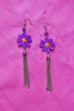 Purple daisy chain earrings