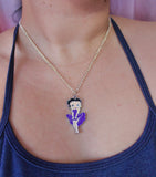 Betty Boop Purple Necklace