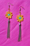Yellow daisy chain earrings