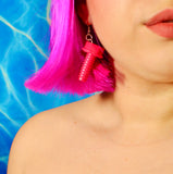 Pink Screw Earrings
