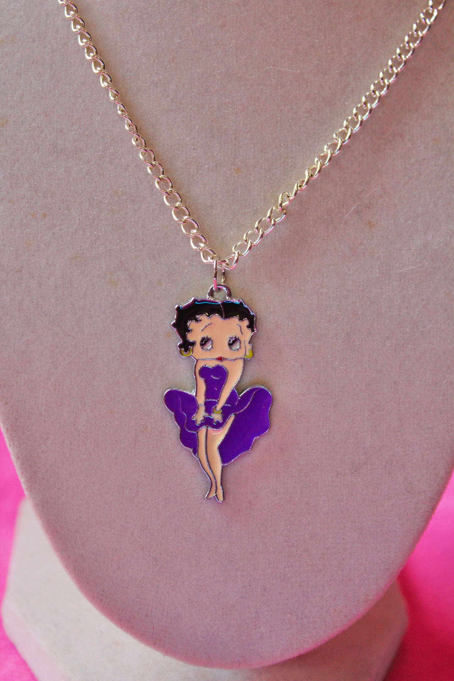 Betty Boop Purple Necklace
