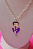 Betty Boop Purple Necklace