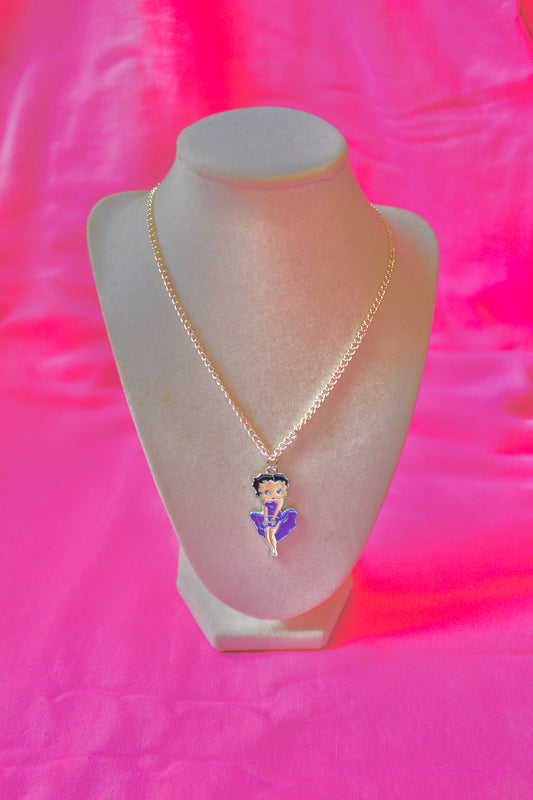 Betty Boop Purple Necklace