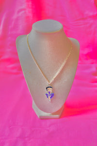 Betty Boop Purple Necklace